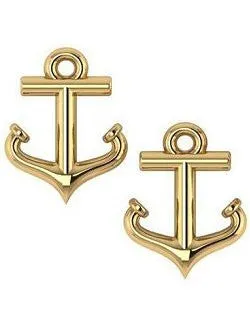 Petite 14k Gold Anchor Stud Earrings