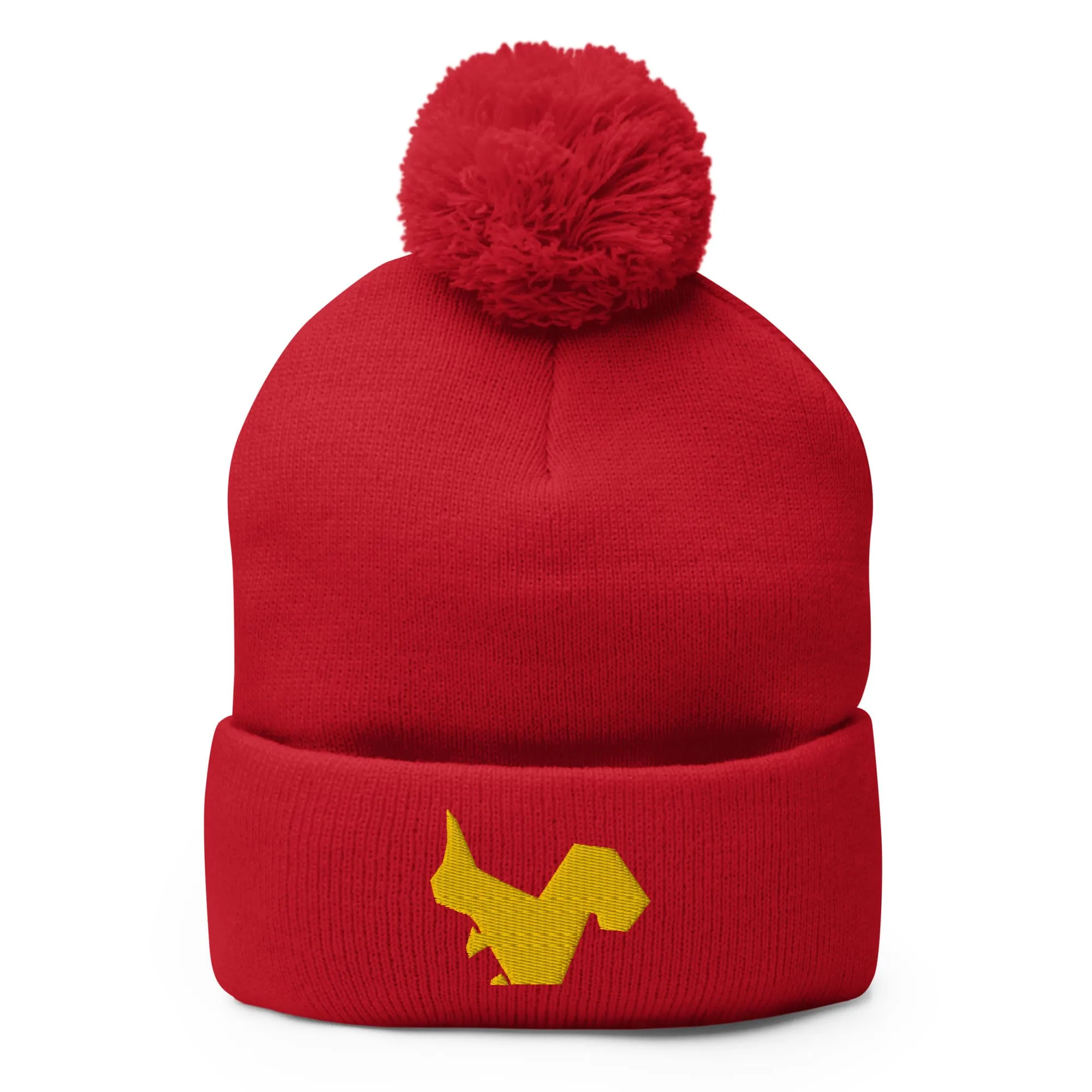 "Origami Squirrel" Beanie with Pom-Pom (Winter Hat)