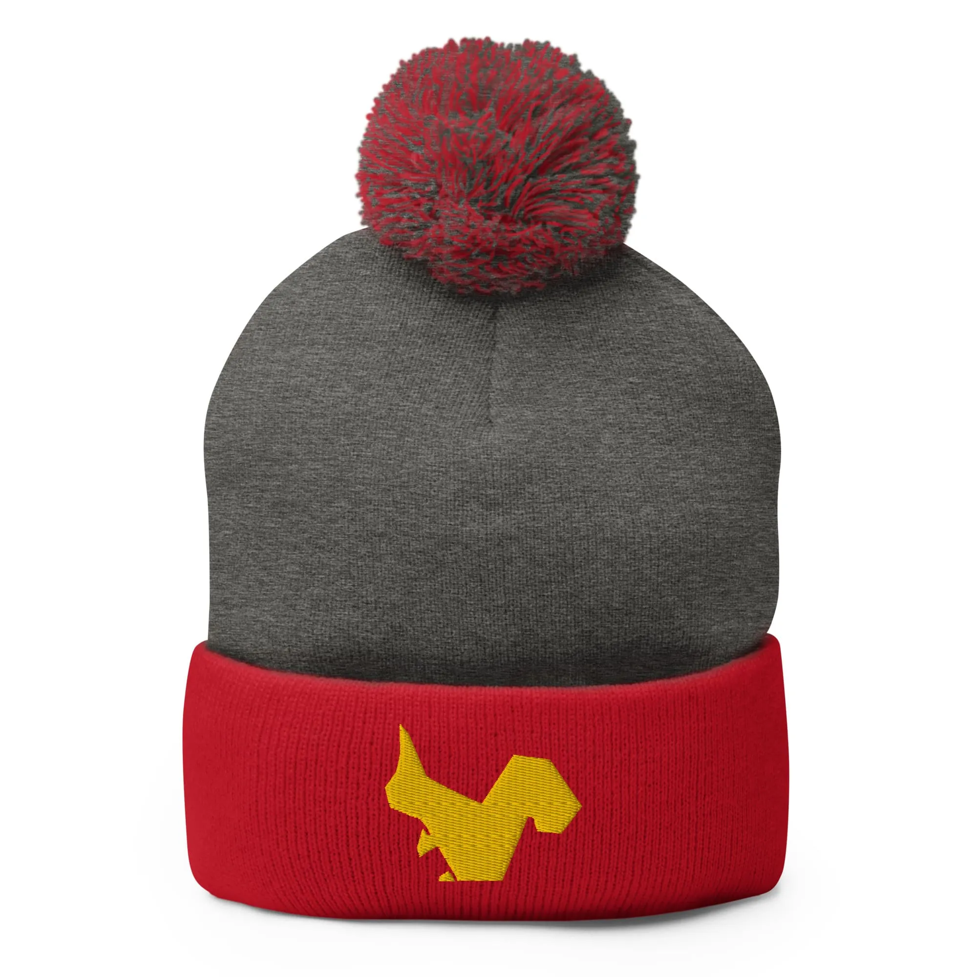 "Origami Squirrel" Beanie with Pom-Pom (Winter Hat)