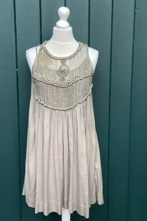 Re-Wear Malene Birger Khaki Beaded Dress with Slip