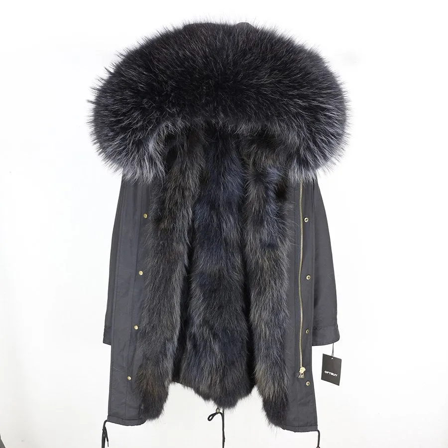 Real Fox Fur Liner Waterproof Coats (Multi - Colors)