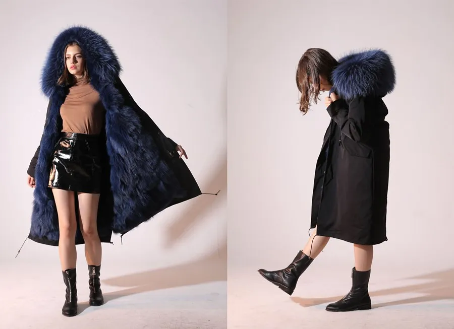 REAL FULL FUR PARKA AND LINER LONG WATERPROOF COATS (MULTI-COLORS)