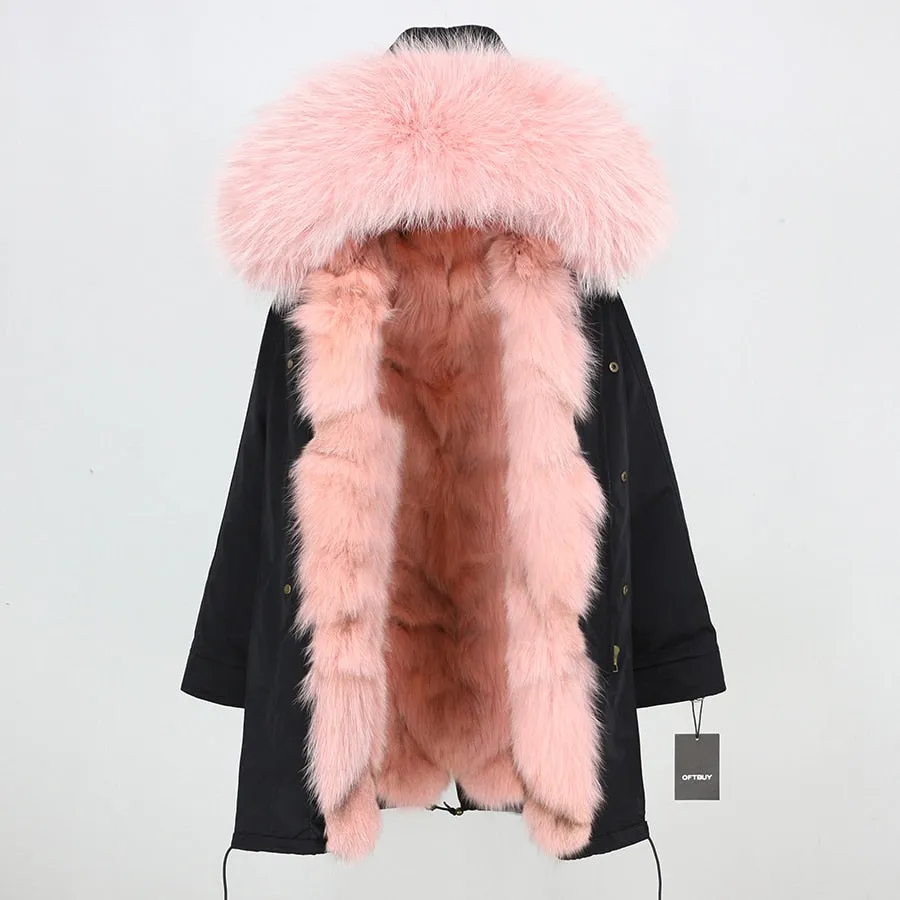 REAL FULL FUR PARKA AND LINER LONG WATERPROOF COATS (MULTI-COLORS)