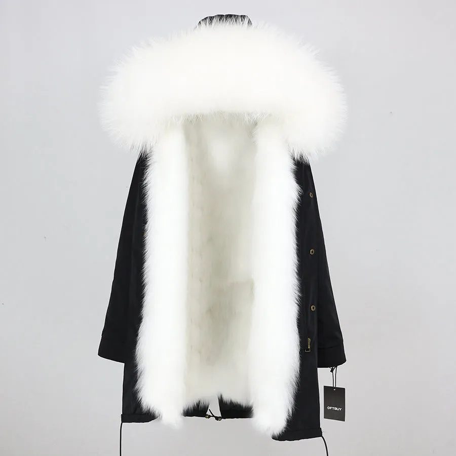 REAL FULL FUR PARKA AND LINER LONG WATERPROOF COATS (MULTI-COLORS)