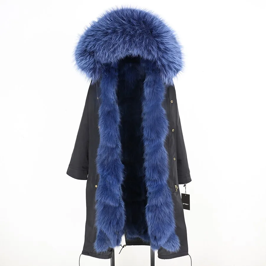 REAL FULL FUR PARKA AND LINER LONG WATERPROOF COATS (MULTI-COLORS)