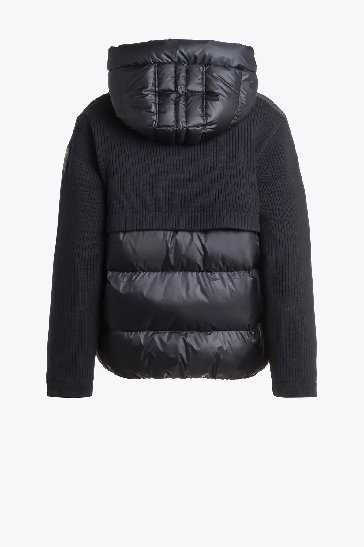 Sina Navy Puffer Jacket With Knit Contrast