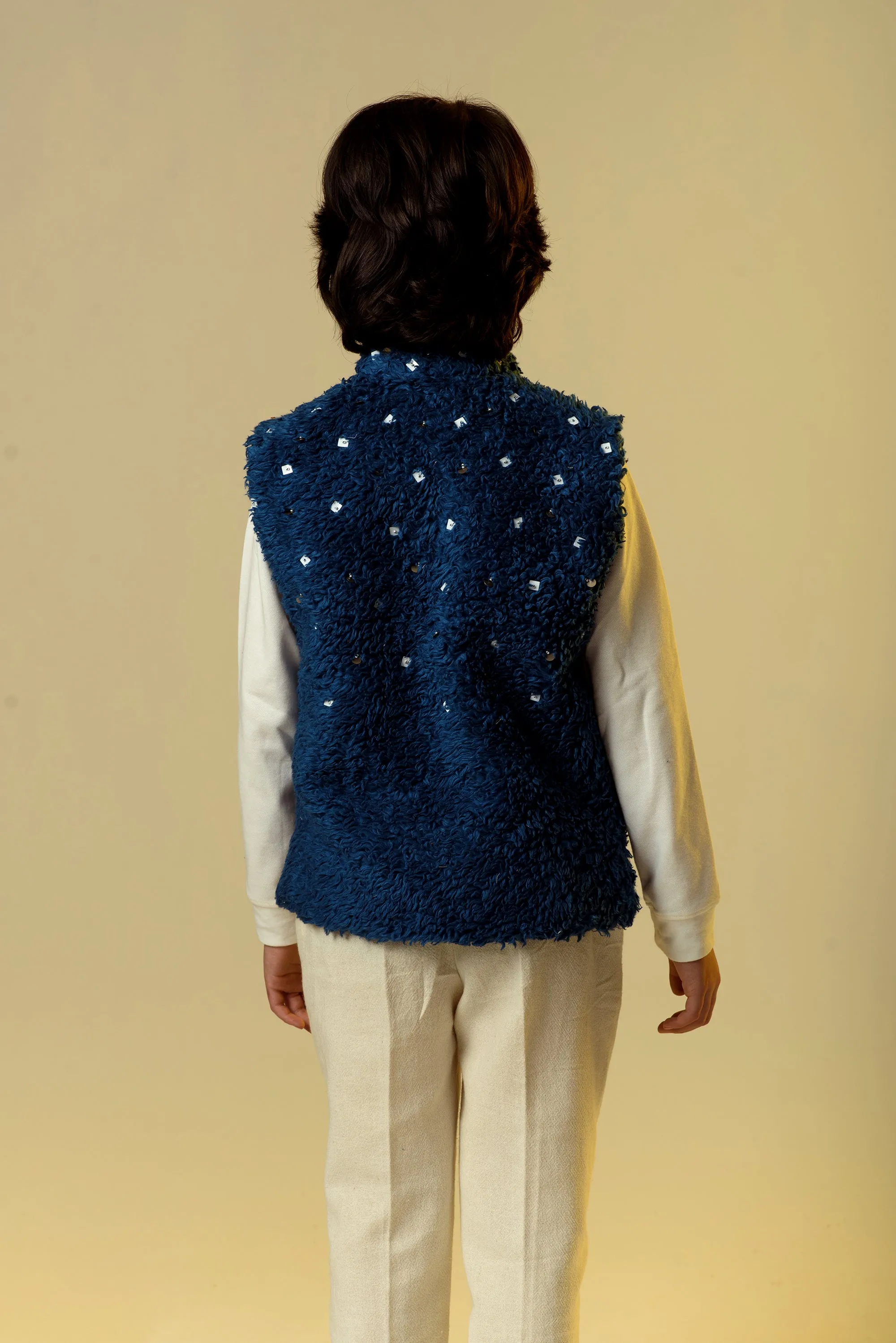 Skyline Glint- Organic Sherpa Lincoln Waistcoat For Boys