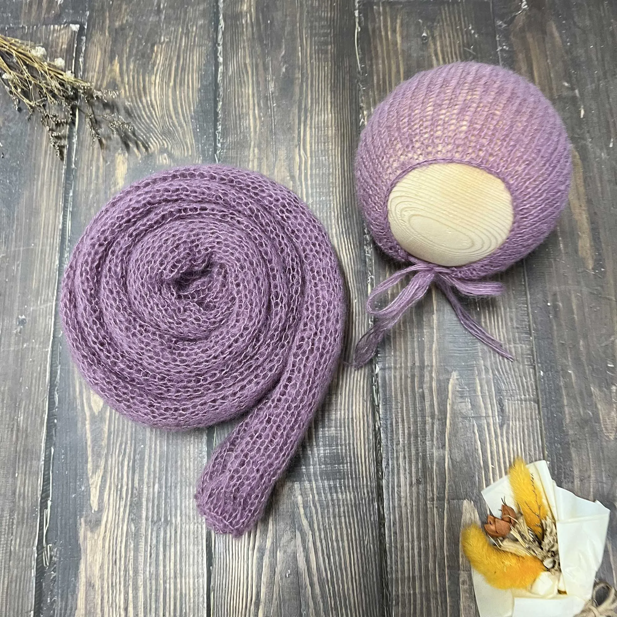 Soft Knit Wrap with Bonnet Set