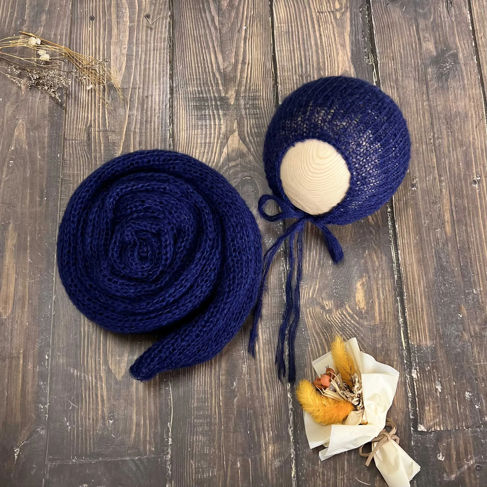 Soft Knit Wrap with Bonnet Set