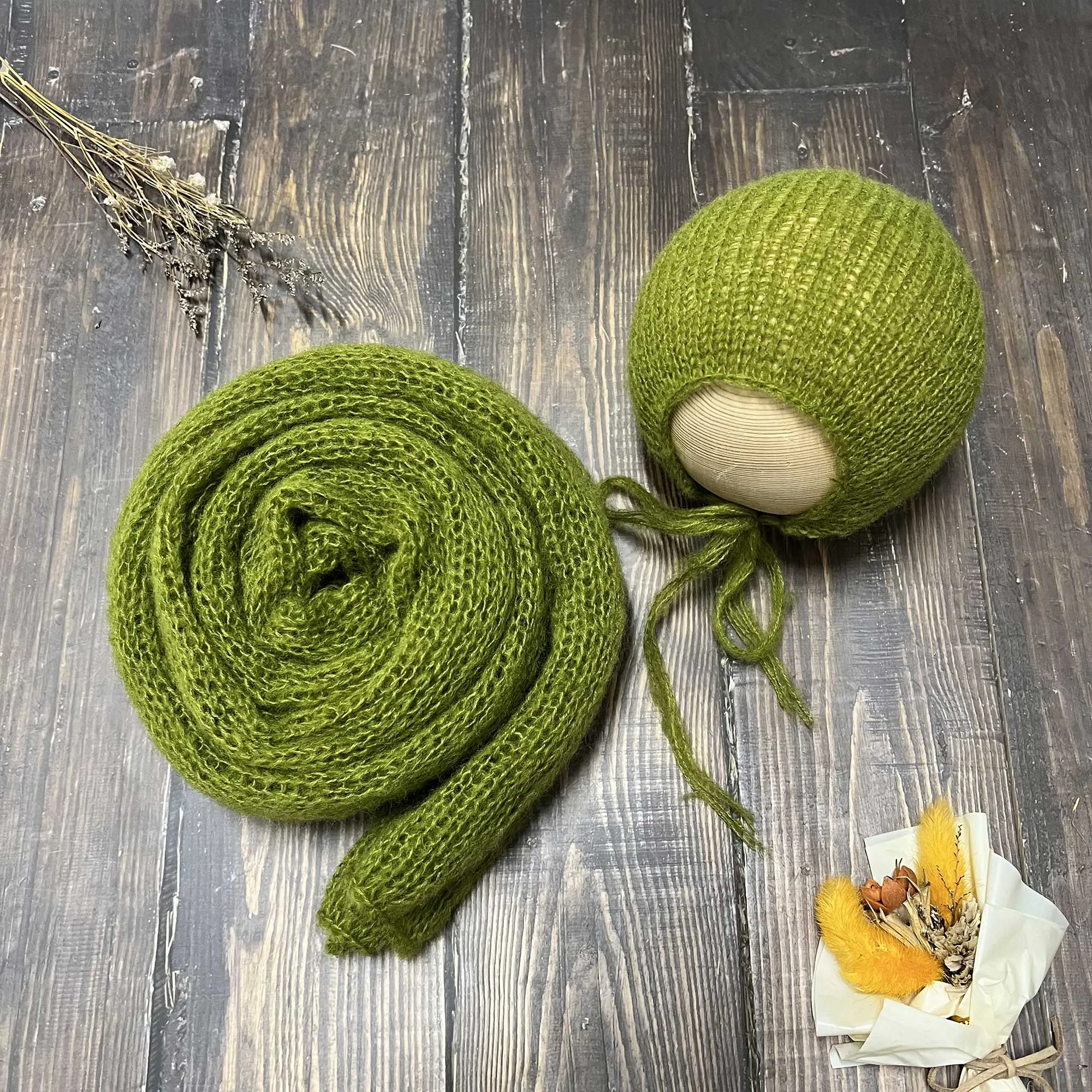 Soft Knit Wrap with Bonnet Set