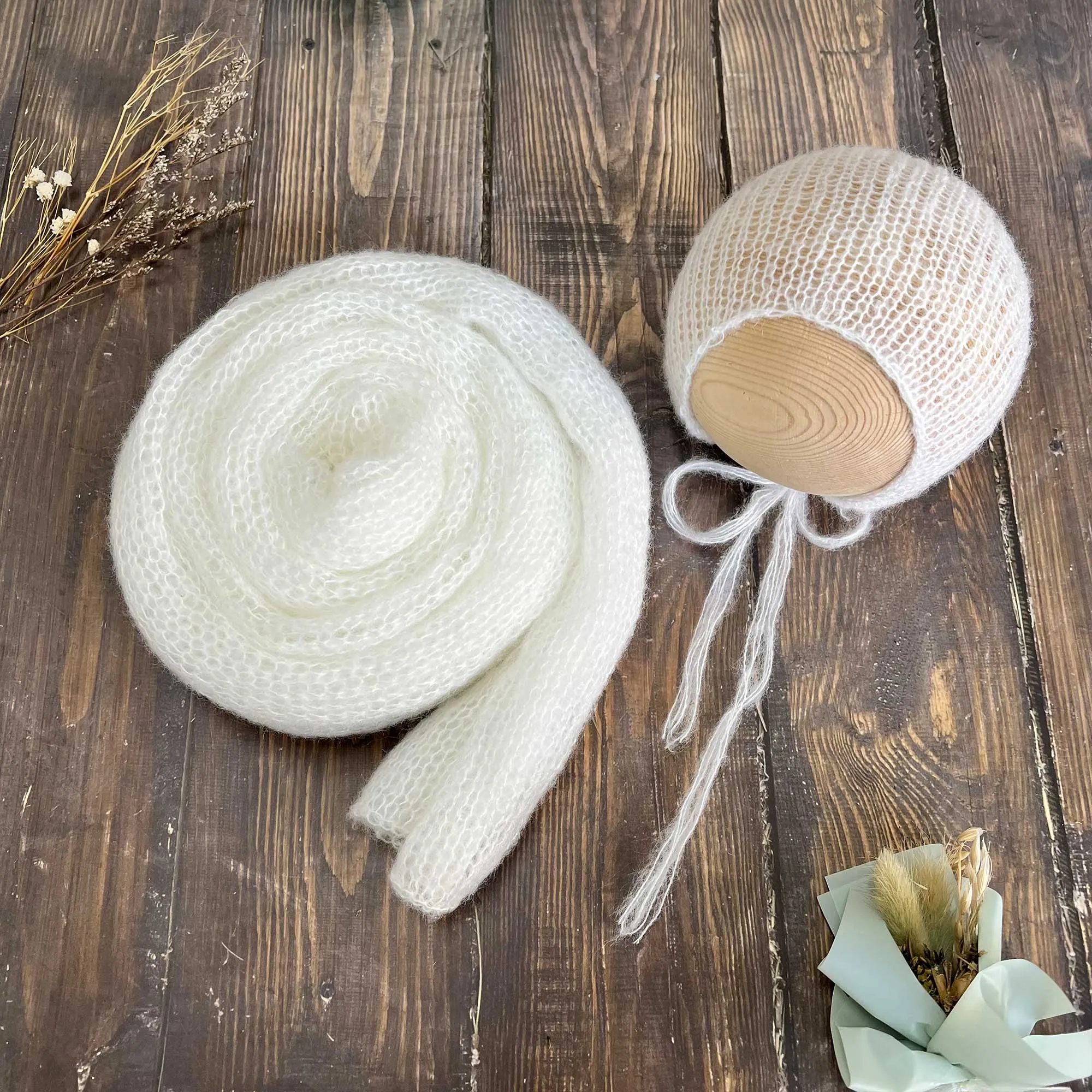 Soft Knit Wrap with Bonnet Set