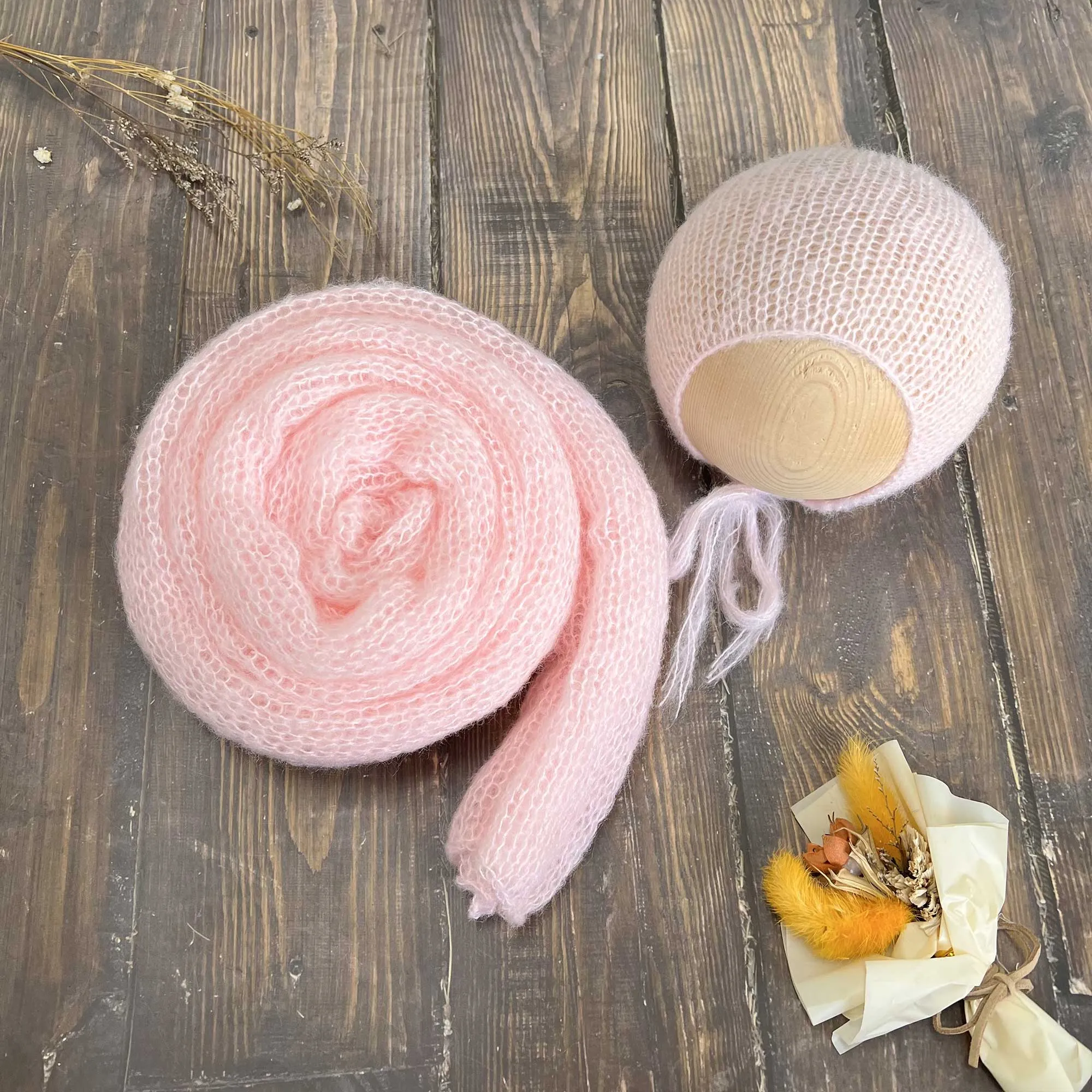 Soft Knit Wrap with Bonnet Set