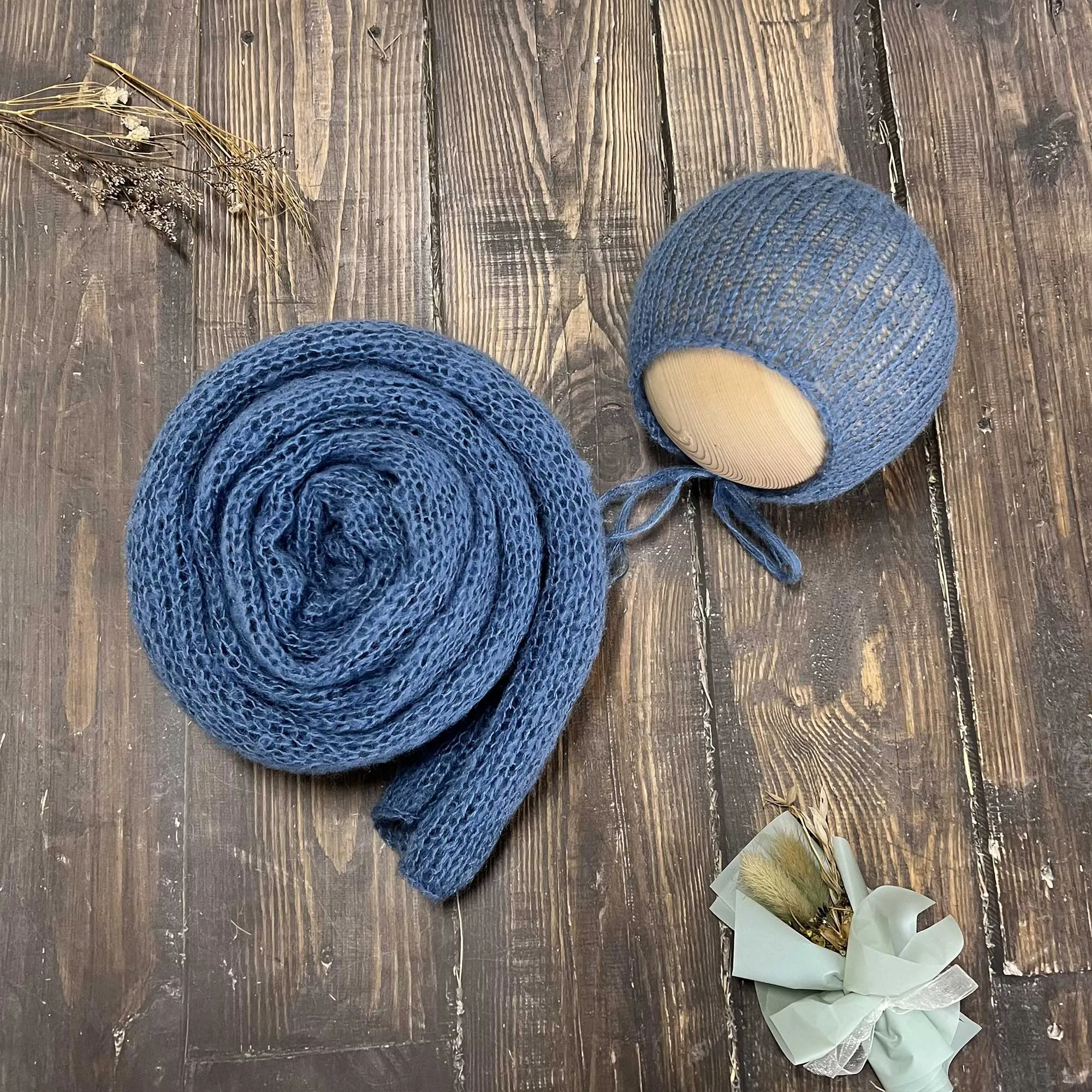 Soft Knit Wrap with Bonnet Set