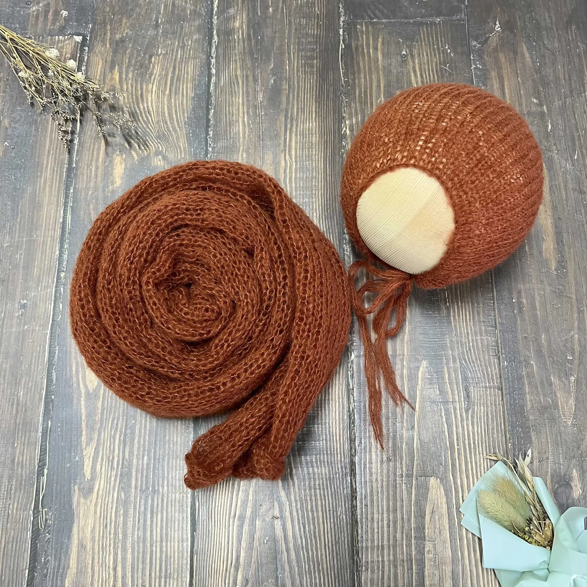 Soft Knit Wrap with Bonnet Set