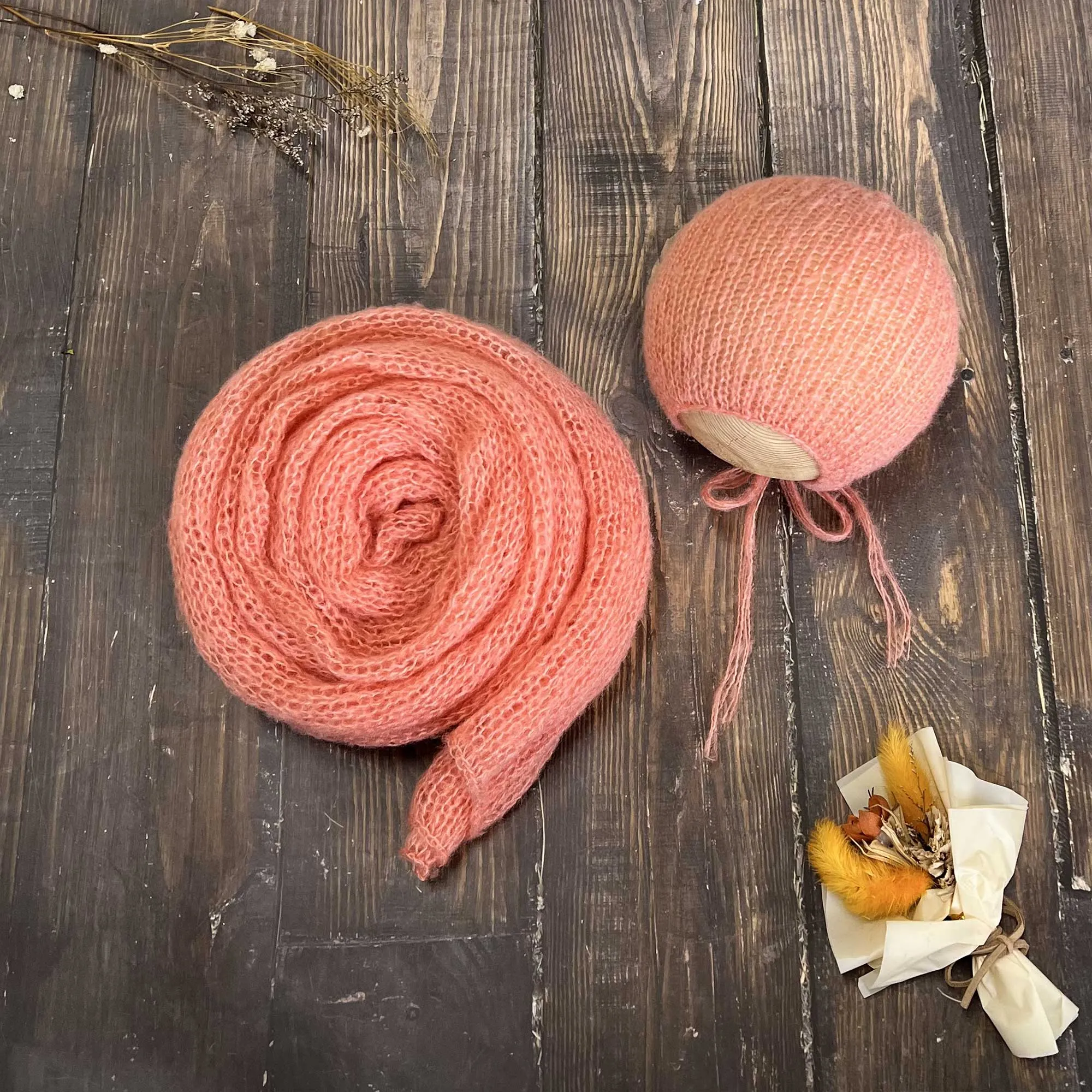 Soft Knit Wrap with Bonnet Set