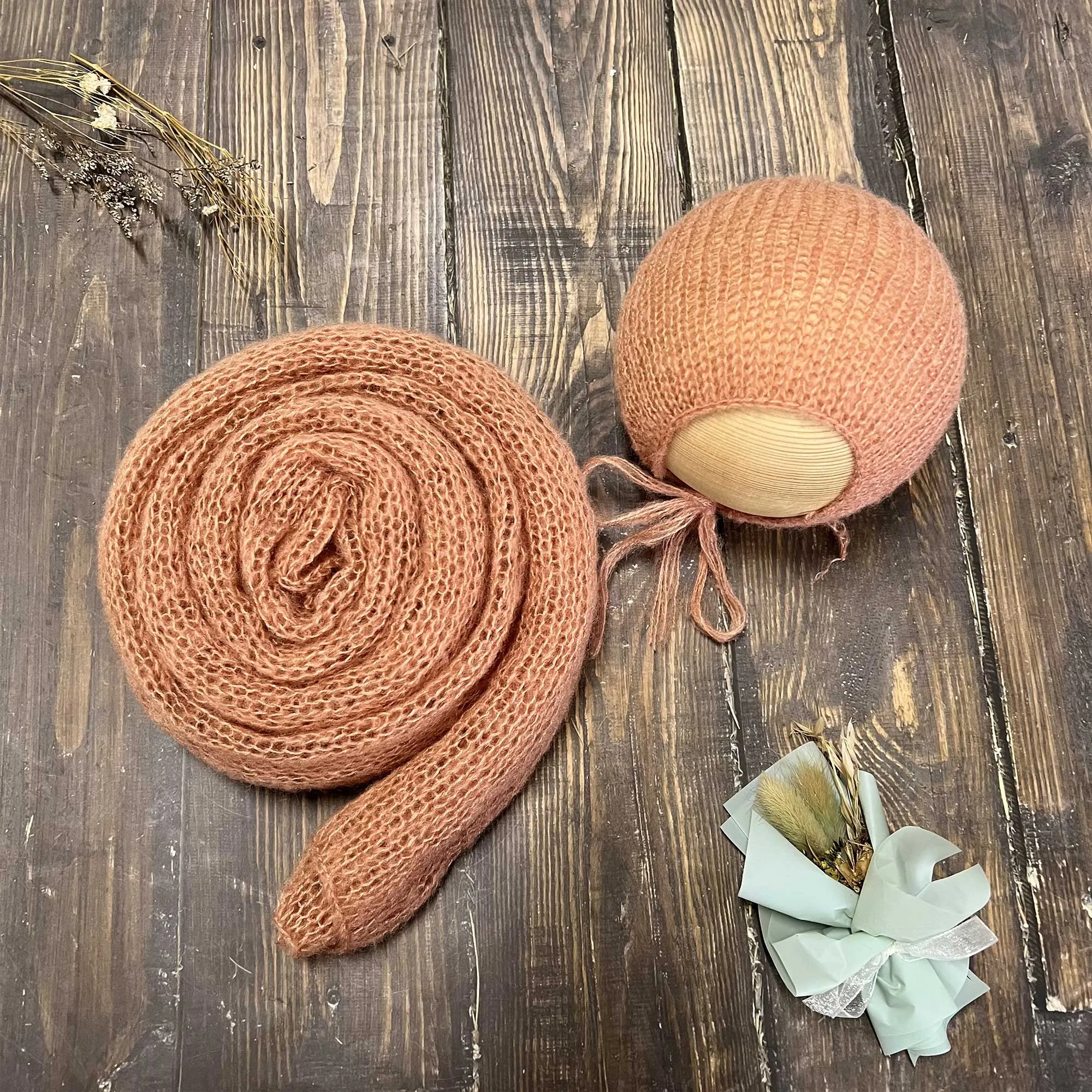 Soft Knit Wrap with Bonnet Set