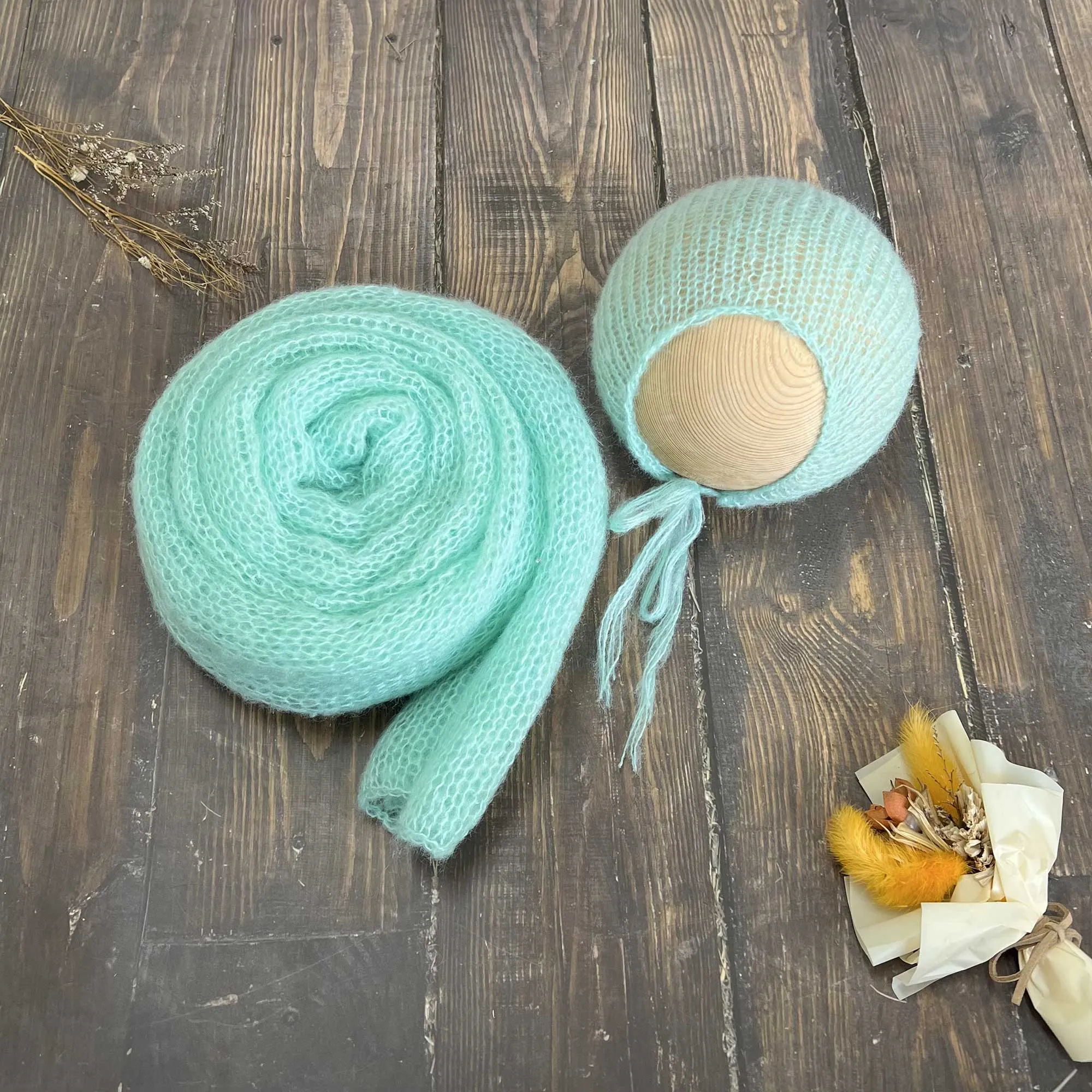 Soft Knit Wrap with Bonnet Set