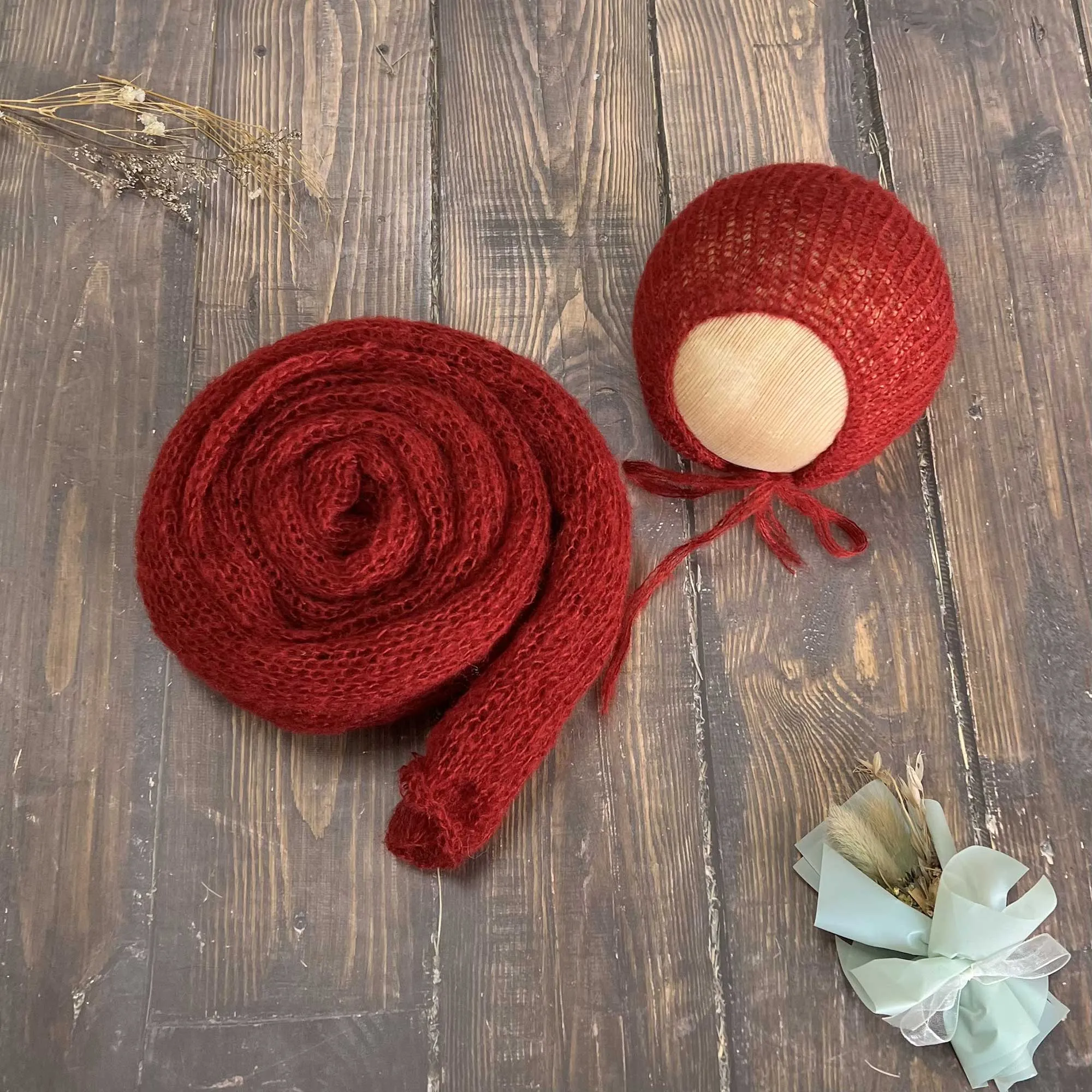 Soft Knit Wrap with Bonnet Set