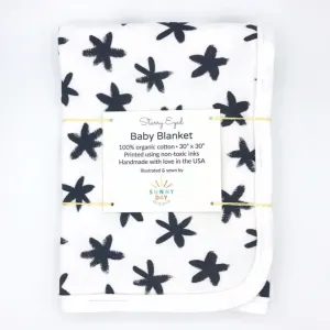 Starry Eyed Baby Receiving Blanket - Organic Cotton