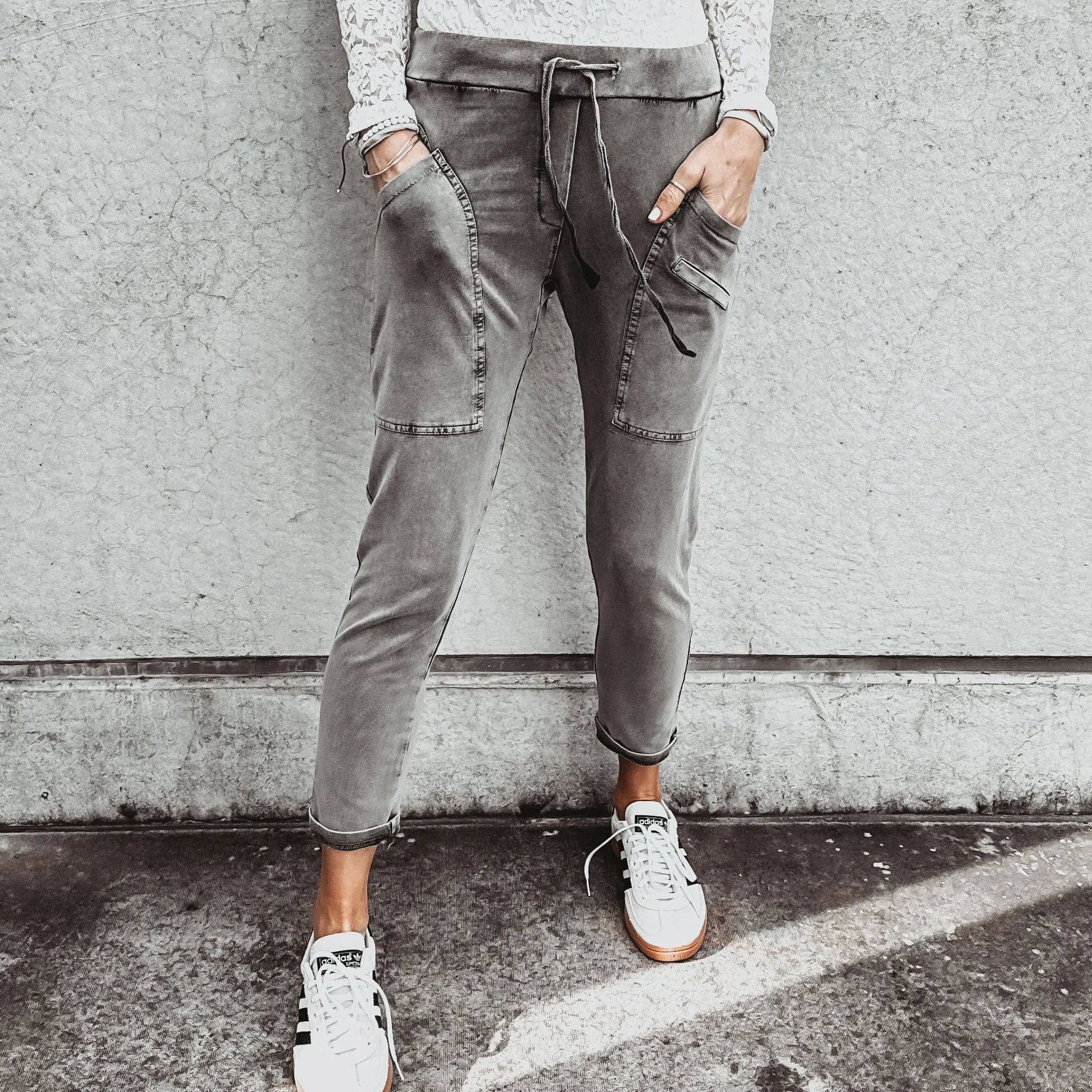 Tulum VINTAGE CHARCOAL jean joggers *SALE*