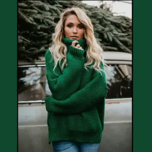 Warm Knitted Turtleneck Sweater Women