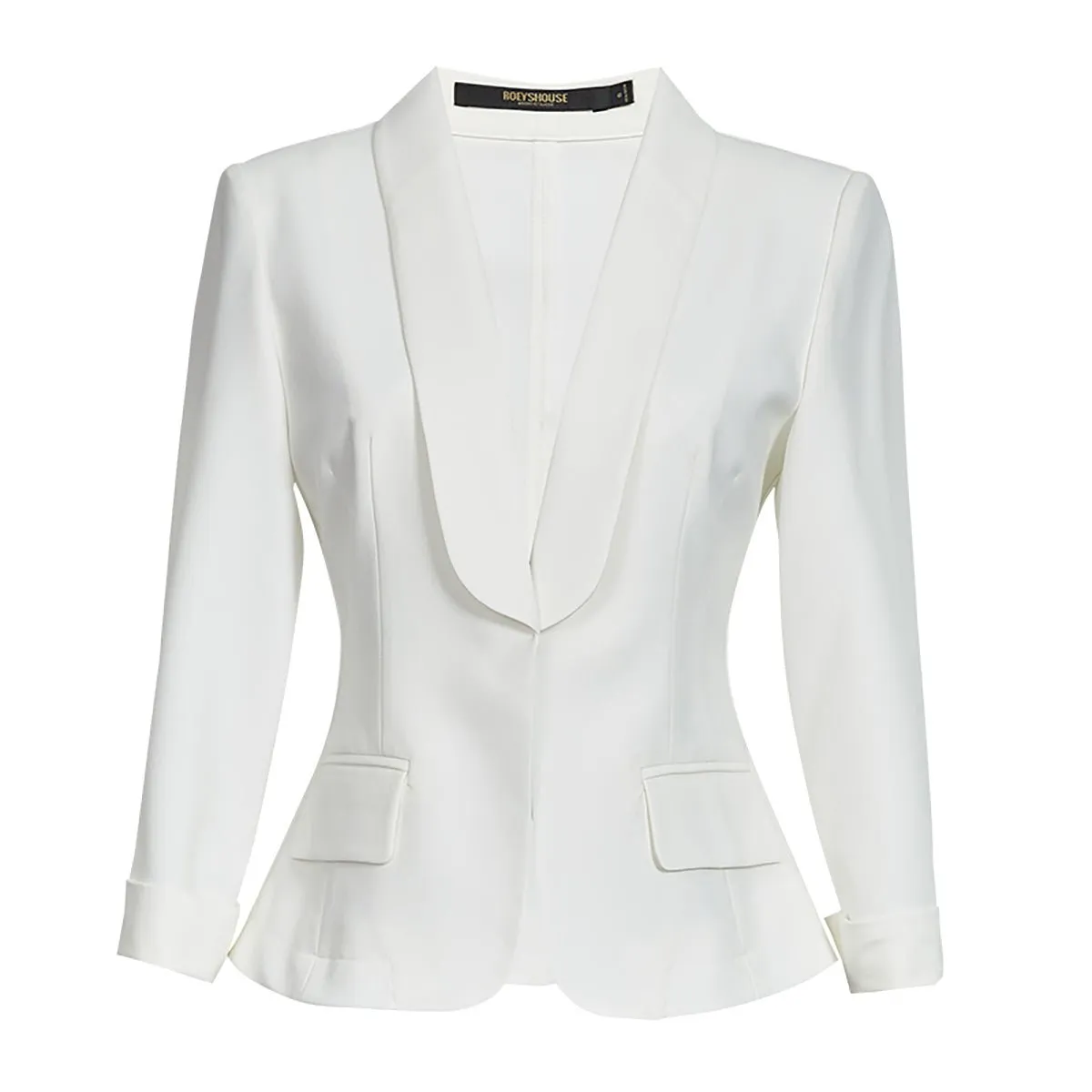 White Shawl Collar Blazer